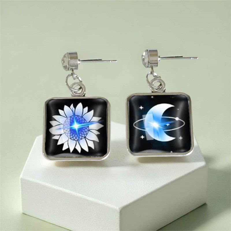 Elegant Romantic Universe Earrings, Celestial Design for Women